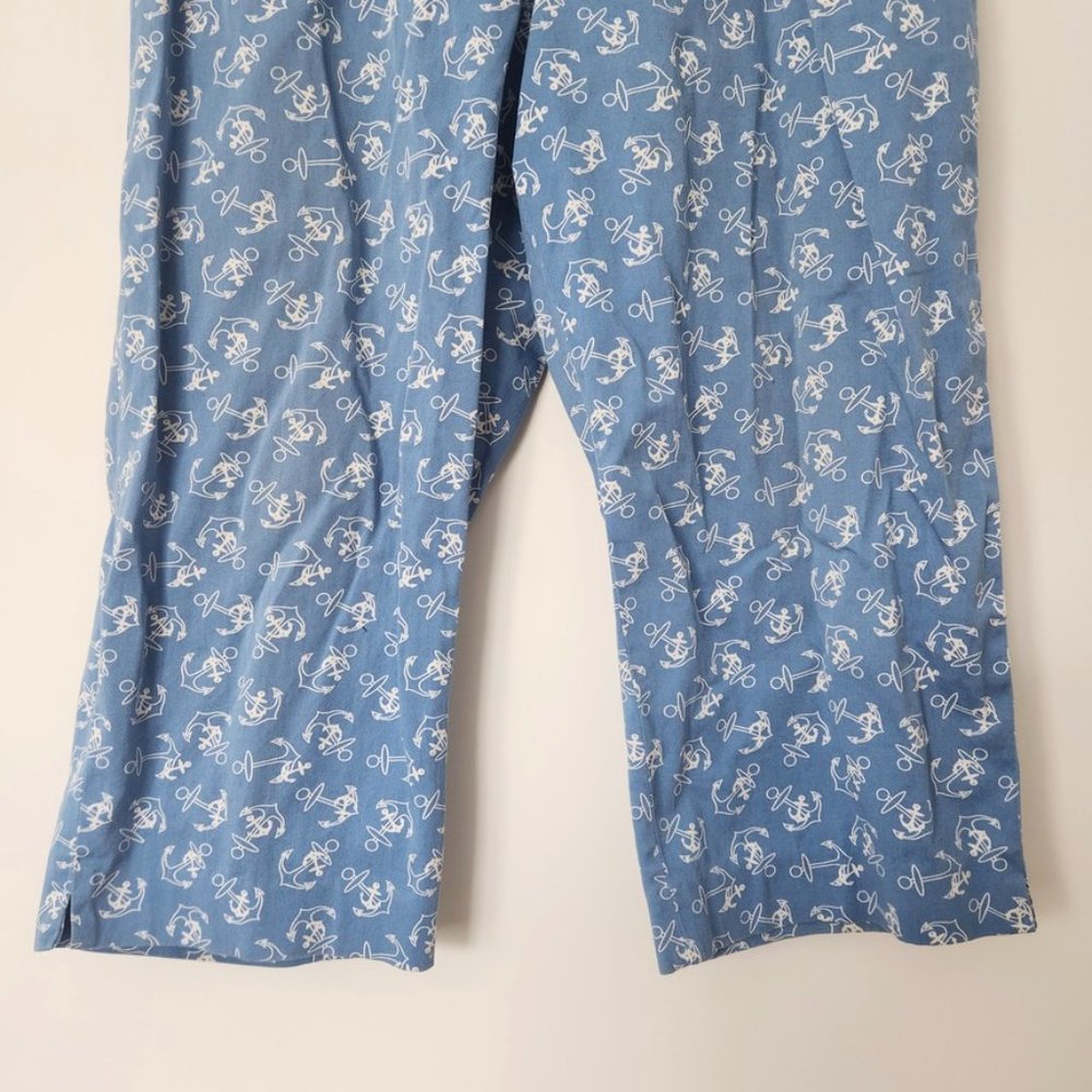 Vintage 90s Pendleton Anchor Print Pants Sz 14 Blue White Novelty Capri‎ Coastal - Picture 6 of 15